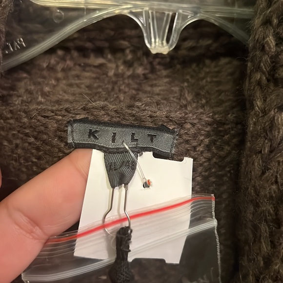 Kilt Chaqueta Sra. Leonor Knit Cardigan in Brown Size X Large - Picture 2 of 6